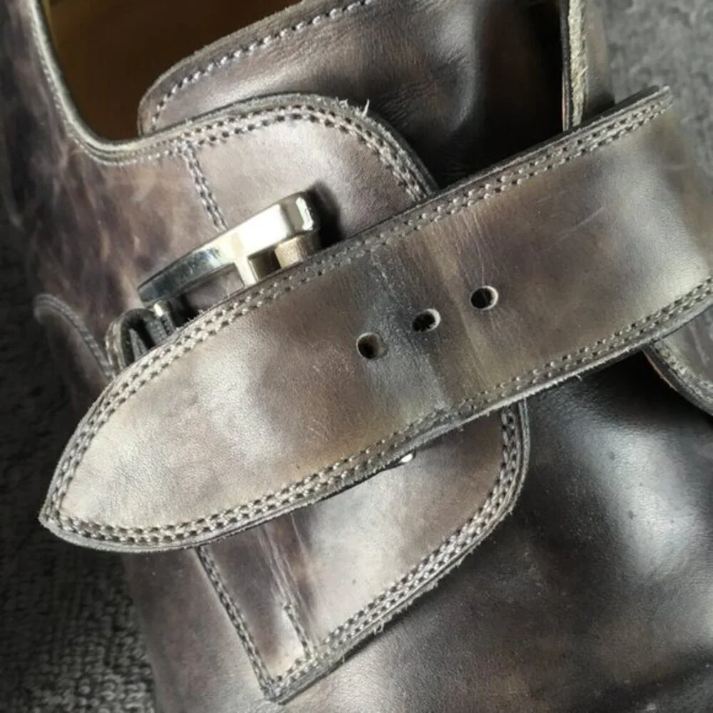 Magnanni Marco Men's Leather Monk Strap Slip‎ On Oxfords Dress Shoes Size 9M